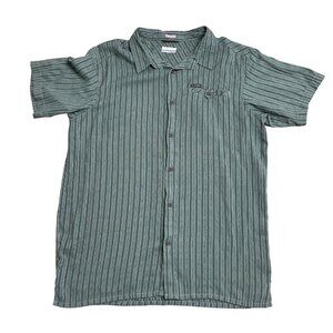 COLUMBIA BUTTON UP SHIRT CASUAL MENS XL STRIPED TEXTURED LIGHTWEIGHT REGULAR FIT